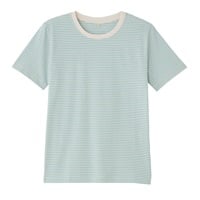 TVC オーガニックコットン クルーネック半袖Tシャツ レディス(Ａアオ（ボーダー）-S)