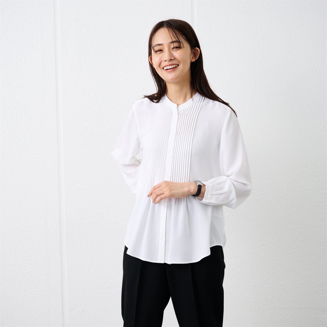 フィータ トリニティ Trinity 長袖ブラウス ピンタック 白 Pheeta（フィータ） Trinity シャツ（シャツ・ブラウス