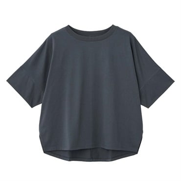 TVC シルキーコットン ひんやり抗菌防臭 ドルマン半袖Tシャツ レディス(グレー-XL)