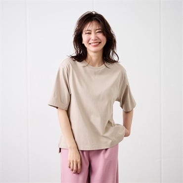 TVC 【ピースフィットクール】 遮熱・UV対策ひんやりサラサラ 5分袖Tシャツ レディス(ベージュ-L)