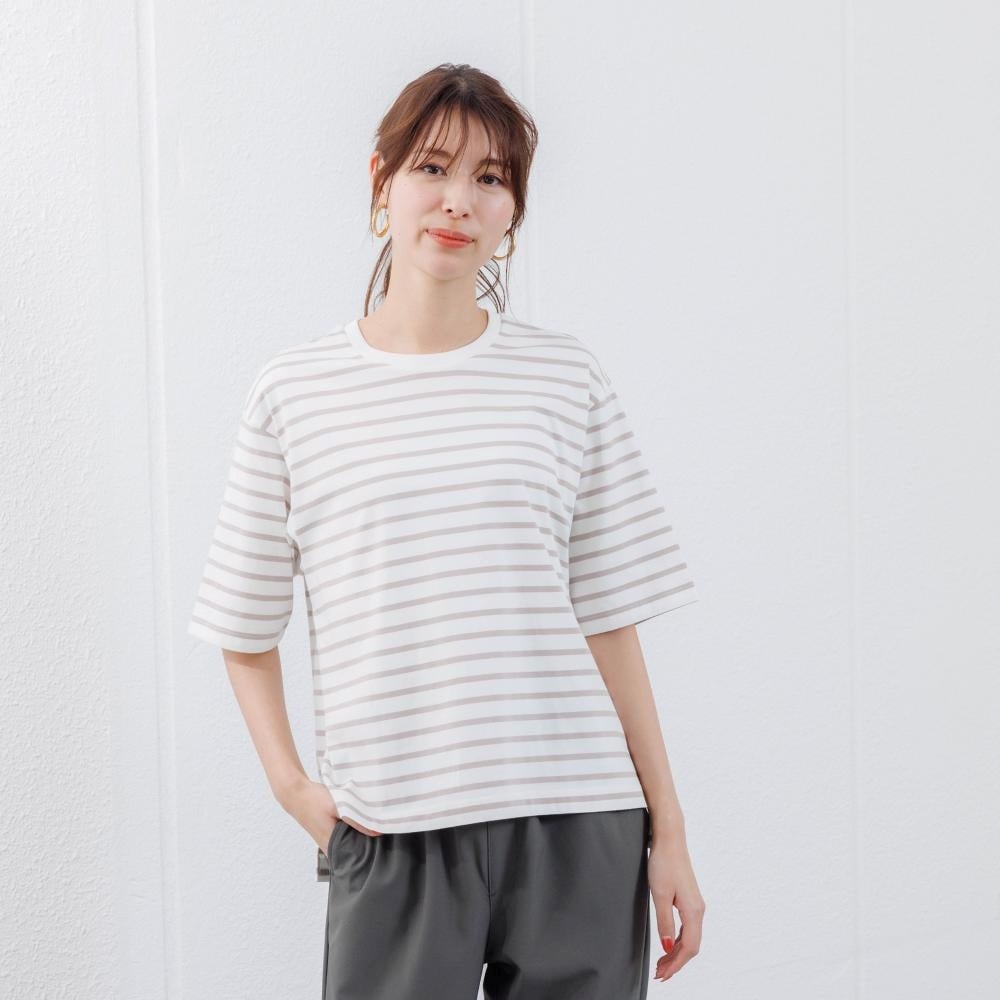 TVC 【ピースフィットクール】 遮熱・UV対策ひんやりサラサラ 5分袖Tシャツ レディス(ブラウン-S)