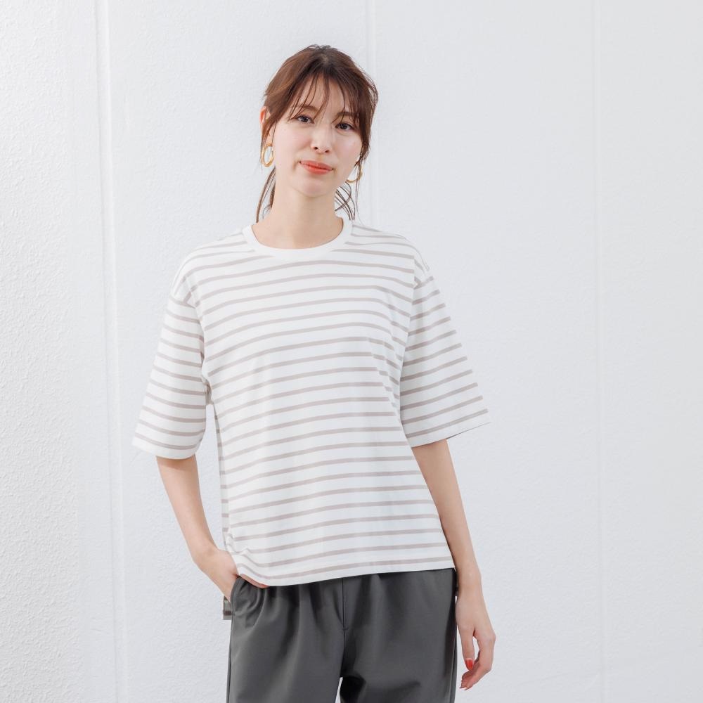 TVC 【ピースフィットクール】 遮熱・UV対策ひんやりサラサラ 5分袖Tシャツ レディス(ブラウン-XL)