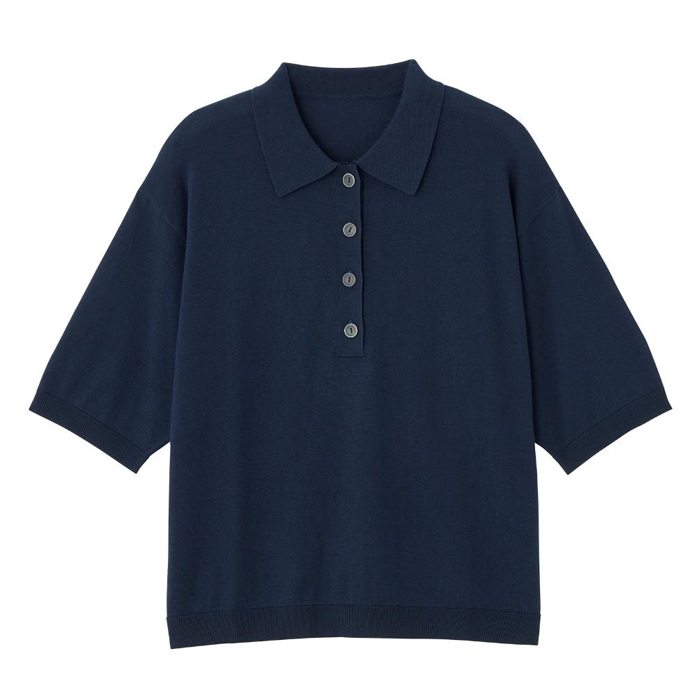 【美品】 イエナ ドライコットンエリツキプルオーバー シャツ ポロニット IENA（イエナ）の「ドライコットンエリツキプルオーバー（ポロシャツ