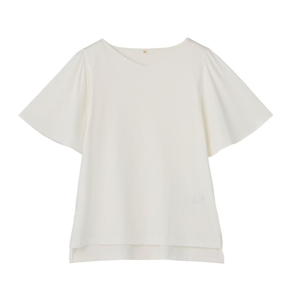TVC 【ピースフィットクール】遮熱・UV対策 ひんやりサラサラ フレア袖Ｔシャツ レディス(ホワイト-XL)