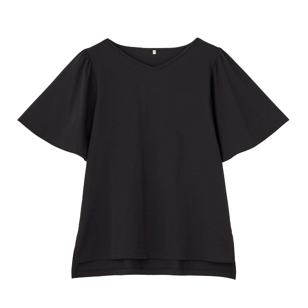 TVC 【ピースフィットクール】遮熱・UV対策 ひんやりサラサラ フレア袖Ｔシャツ レディス(ブラック-M)