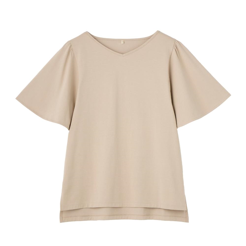 TVC 【ピースフィットクール】遮熱・UV対策 ひんやりサラサラ フレア袖Ｔシャツ レディス(ベージュ-M)