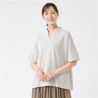 TVC(ティーヴィシー) サッカージャージー半袖スキッパーブラウス レディス(キナリ-S)