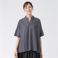 TVC(ティーヴィシー) サッカージャージー半袖スキッパーブラウス レディス(コイアオ-S)