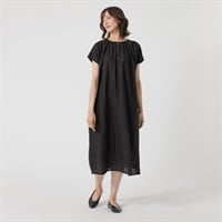 TVC(ティーヴィシー) ドビー刺繍ヘンリーネックワンピース レディス(クロ-S)