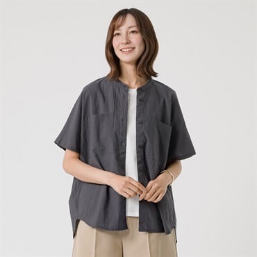 TVC(ティーヴィシー) 【BEST BUY】 サンドウォッシュ無地ポケット付ブラウス レディス
