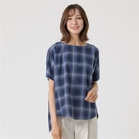 TVC(ティーヴィシー) 【BEST BUY】 サンドウォッシュ チェックフレアブラウス レディス(Ａアオ-S)