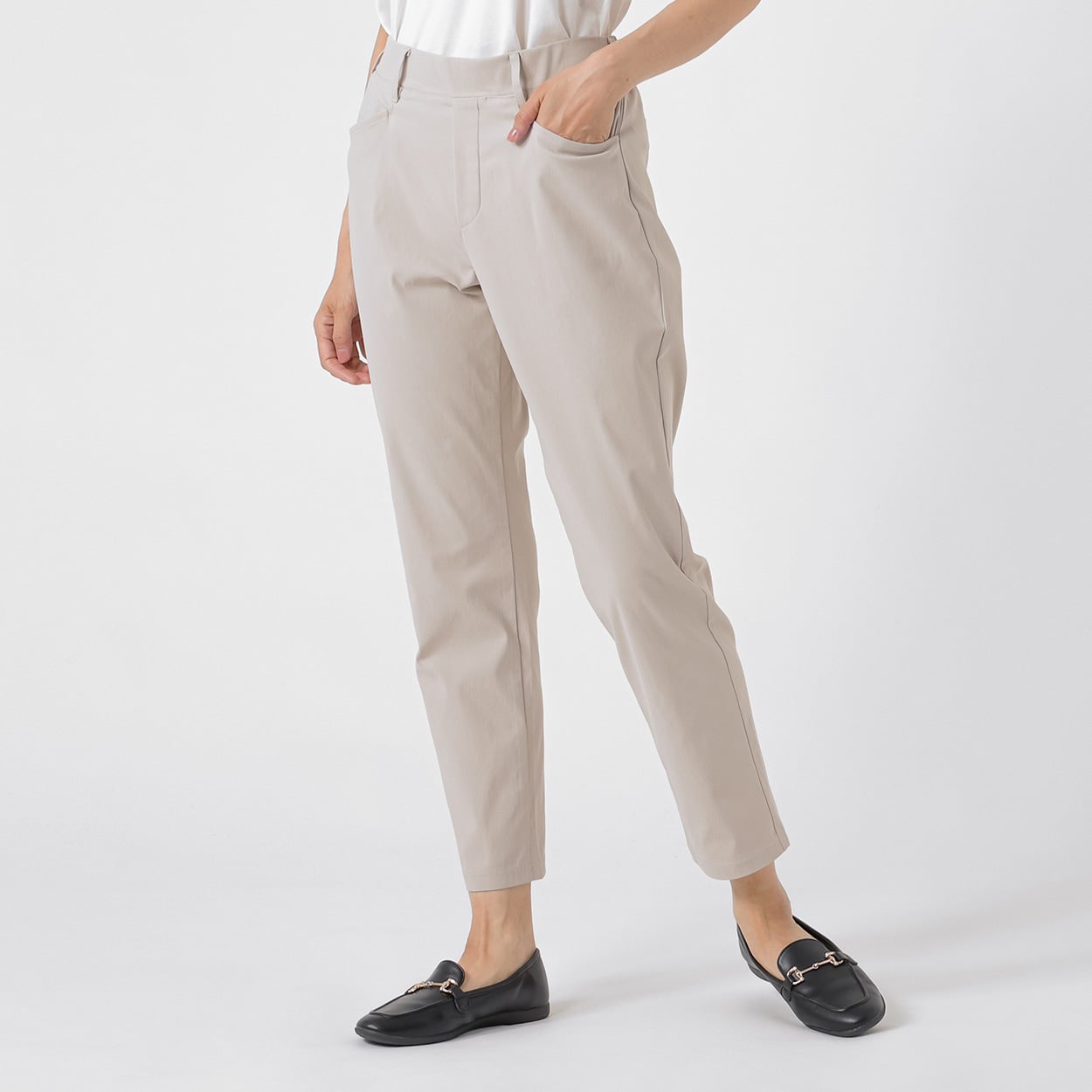 TVC(ティーヴィシー) 裏起毛ハイストレッチストレートパンツ レディス(キナリ-XL)