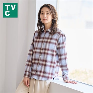 TVC(ティーヴィシー) ピースフィットウォーム てまラクフランネルシャツ レディス