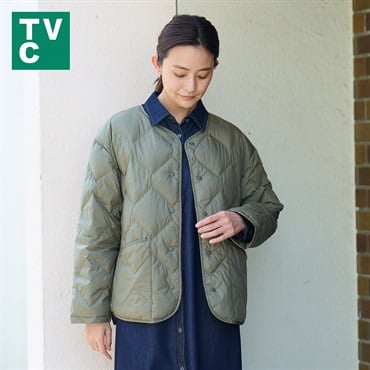 TVC(ティーヴィシー) ウォッシャブルダウンノーカラージャケット レディス