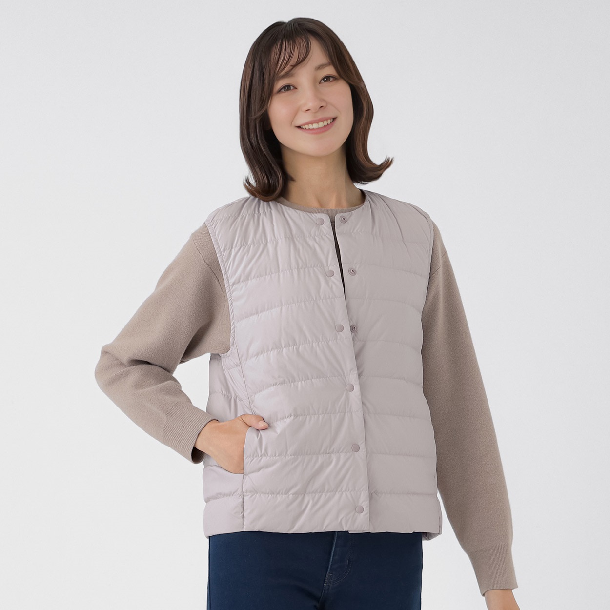 TVC(ティーヴィシー) ウォッシャブルダウンベスト レディス(ウスムラサキ-XL)