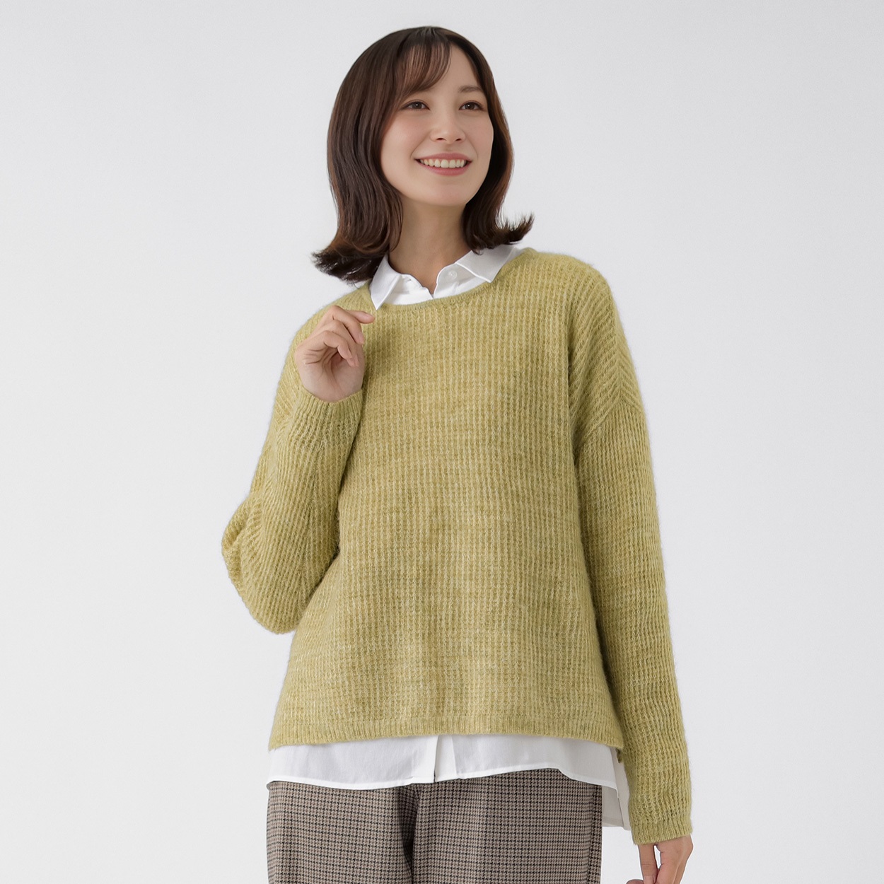 TVC(ティーヴィシー) 洗えるモヘヤライク透かし柄プルオーバー レディス(コイキイロ-L)
