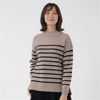 TVC(ティーヴィシー) 洗える・保湿 マシュマロタッチモックネックプルオーバー レディス(Ａチャ（ボーダー）-S)