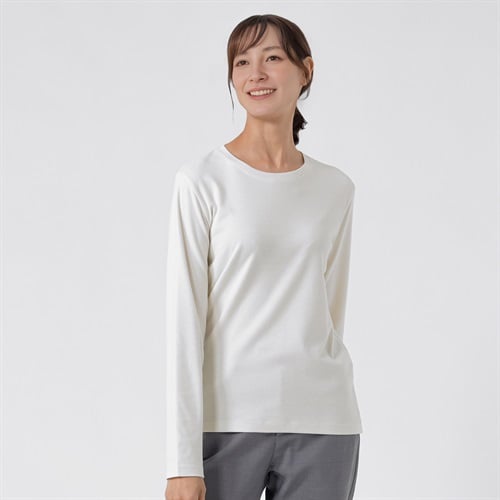 TVC(ティーヴィシー) コットン起毛クルーネック長袖Tシャツ（無地） レディス