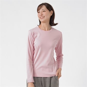 TVC(ティーヴィシー) コットン起毛クルーネック長袖Tシャツ（無地） レディス(コイムラサキ-S)