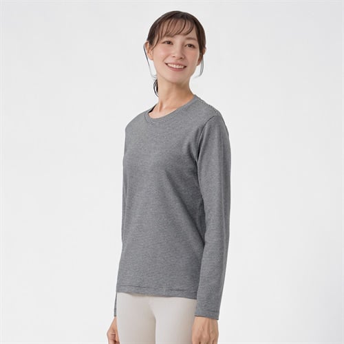 TVC(ティーヴィシー) コットン起毛クルーネック長袖Tシャツ（ボーダー） レディス