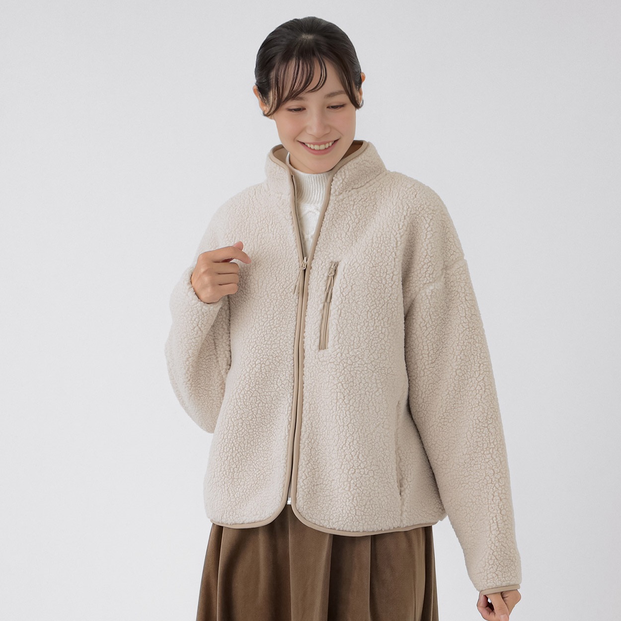 TVC(ティーヴィシー) ボアフリースジャケット レディス(アイボリー-XL)