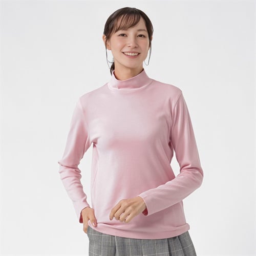 TVC(ティーヴィシー) コットン起毛ハイネック長袖Tシャツ（無地） レディス(コイムラサキ-S)