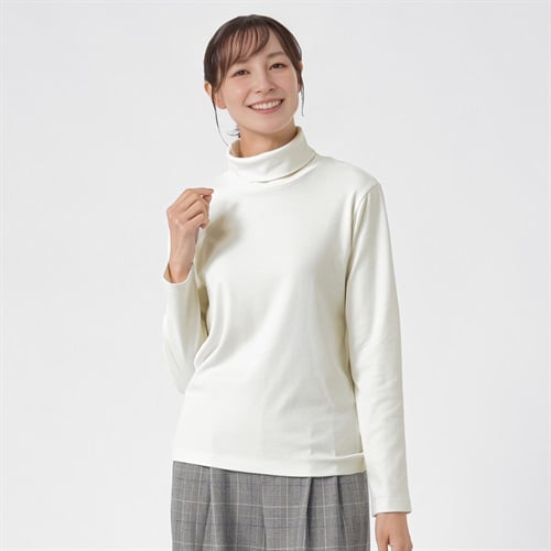 TVC(ティーヴィシー) コットン起毛タートルネック長袖Tシャツ（無地） レディス
