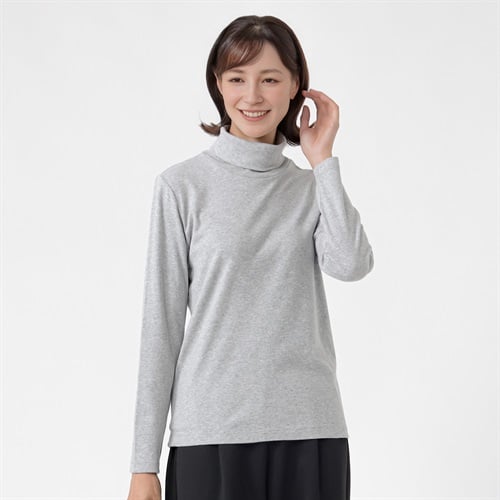 TVC(ティーヴィシー) コットン起毛タートルネック長袖Tシャツ（無地） レディス(ウスクロ-S)