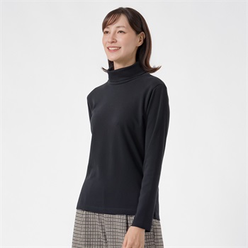 TVC(ティーヴィシー) コットン起毛タートルネック長袖Tシャツ（無地） レディス(クロ-S)