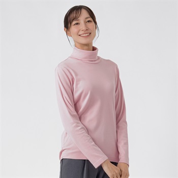 TVC(ティーヴィシー) コットン起毛タートルネック長袖Tシャツ（無地） レディス(コイムラサキ-S)