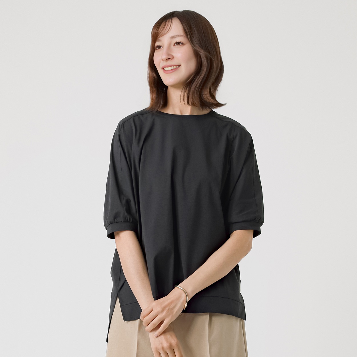 TVC(ティーヴィシー) 【BEST BUY】 ドライ天竺ドルマンスリーブTシャツ レディス(クロ-XL)