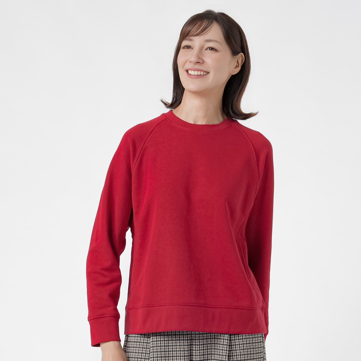 TVC(ティーヴィシー) 裏毛スウェットラグランスリーブプルオーバー レディス(アカ-XL)