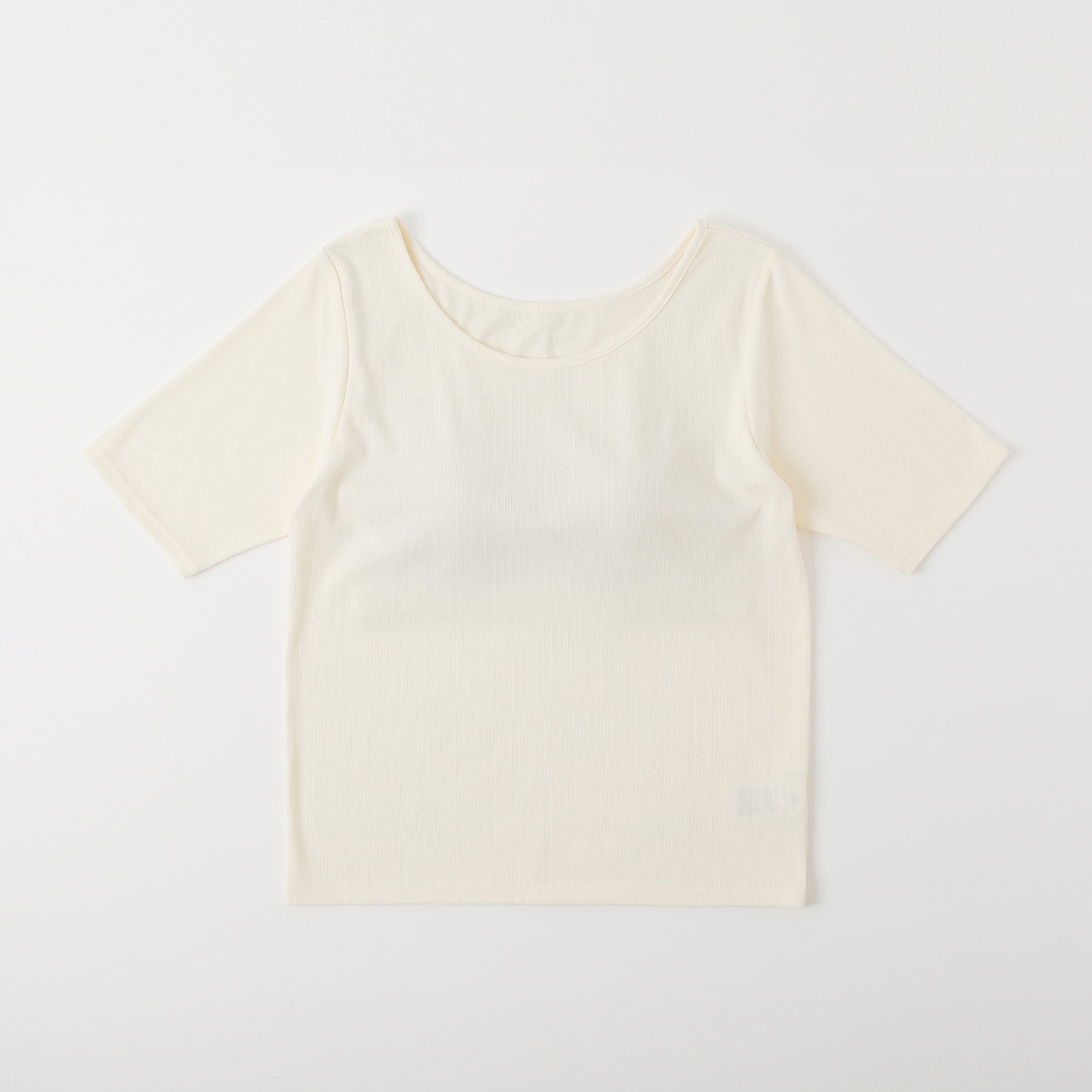 TVC(ティーヴィシー) リブカップ付5分袖Tシャツ レディス(アイボリー-XL)