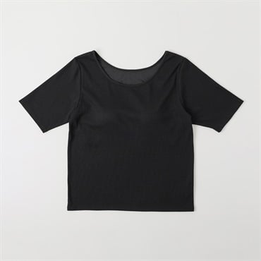 TVC(ティーヴィシー) リブカップ付5分袖Tシャツ レディス(クロ-M)