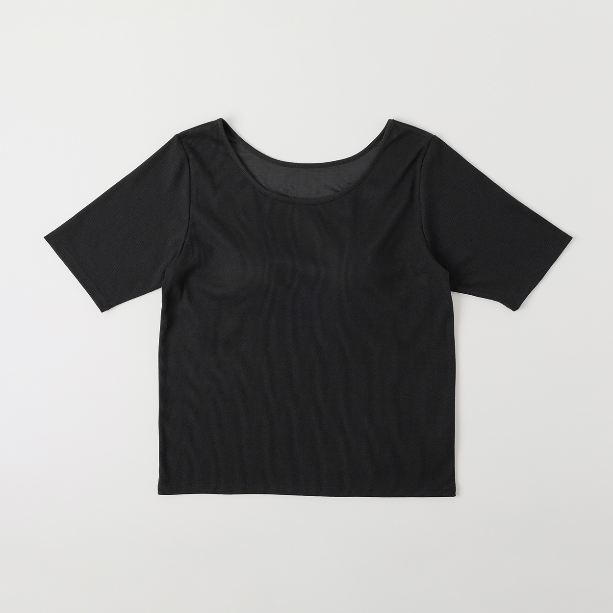 TVC(ティーヴィシー) リブカップ付5分袖Tシャツ レディス(クロ-M)