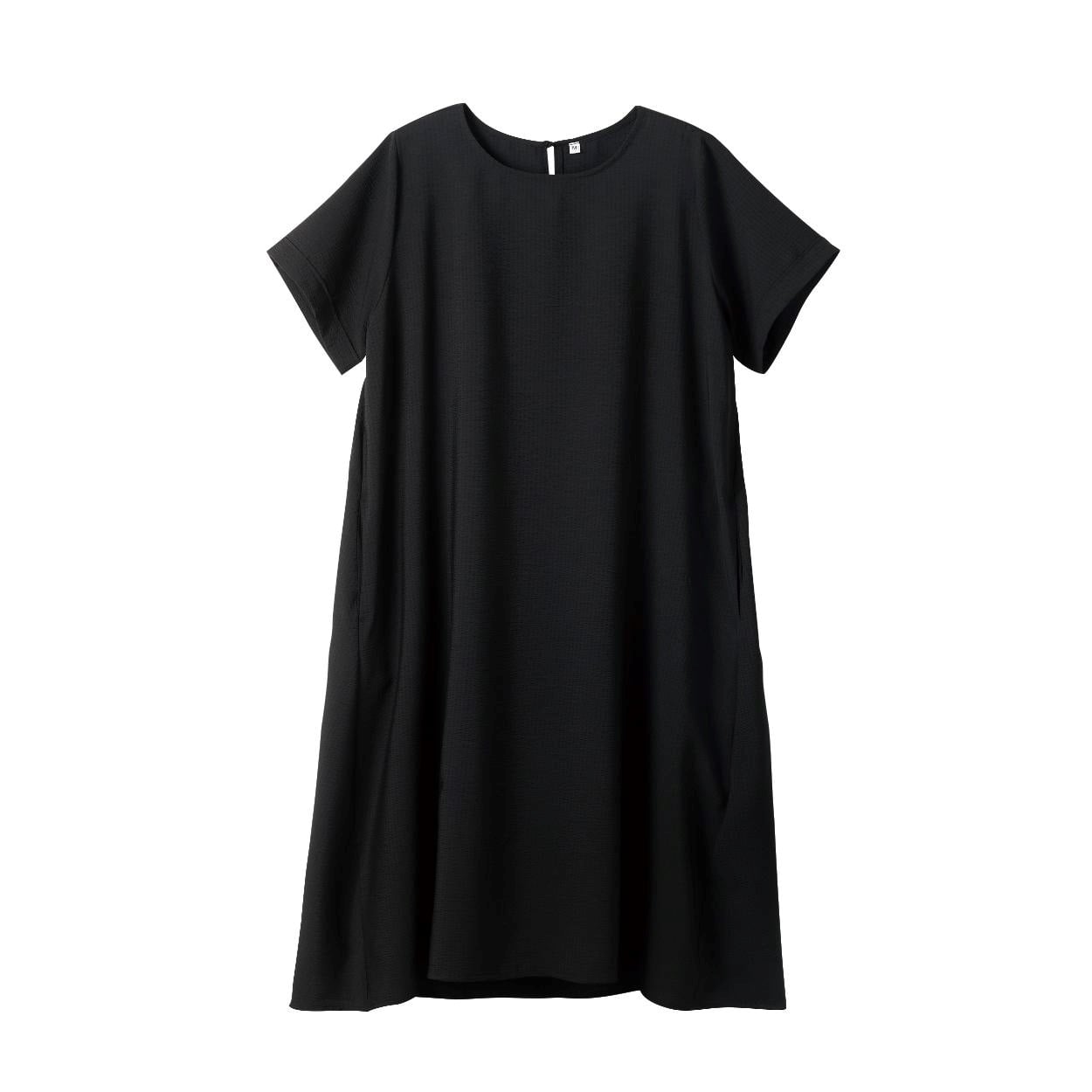 TVC(ティーヴィシー) 【BEST BUY】バブルサッカー半袖フレアーワンピース レディス(クロ-XL)