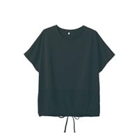 TVC(ティーヴィシー) 【BEST  BUY】裾布帛ドロストTシャツ レディス(クロ-M)