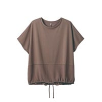 TVC(ティーヴィシー) 【BEST  BUY】裾布帛ドロストTシャツ レディス(チャ-M)