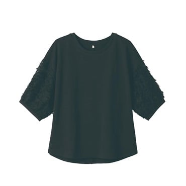 TVC(ティーヴィシー) 【BEST  BUY】袖フリンジジャガードTシャツ レディス
