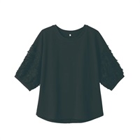 TVC(ティーヴィシー) 【BEST  BUY】袖フリンジジャガードTシャツ レディス(クロ-M)