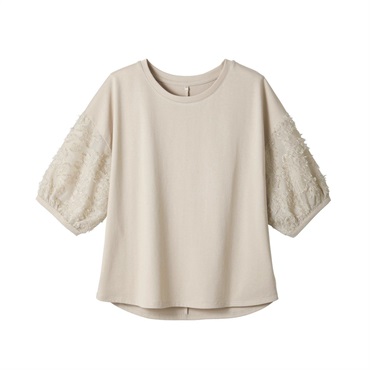 TVC(ティーヴィシー) 【BEST  BUY】袖フリンジジャガードTシャツ レディス(ウスチャ-M)
