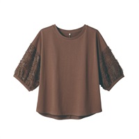 TVC(ティーヴィシー) 【BEST  BUY】袖フリンジジャガードTシャツ レディス(チャ-M)