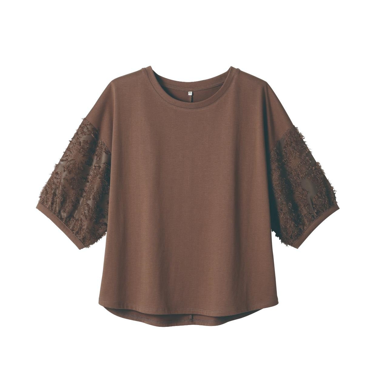 TVC(ティーヴィシー) 【BEST  BUY】袖フリンジジャガードTシャツ レディス(チャ-XL)