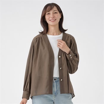 TVC(ティーヴィシー) シアーシャツカーディガン レディス(チャ-M)