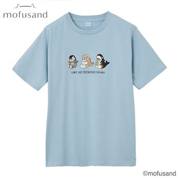 TVC(ティーヴィシー) mofusand 海の生き物にゃんＴシャツ レディス(ウスアオ-S)