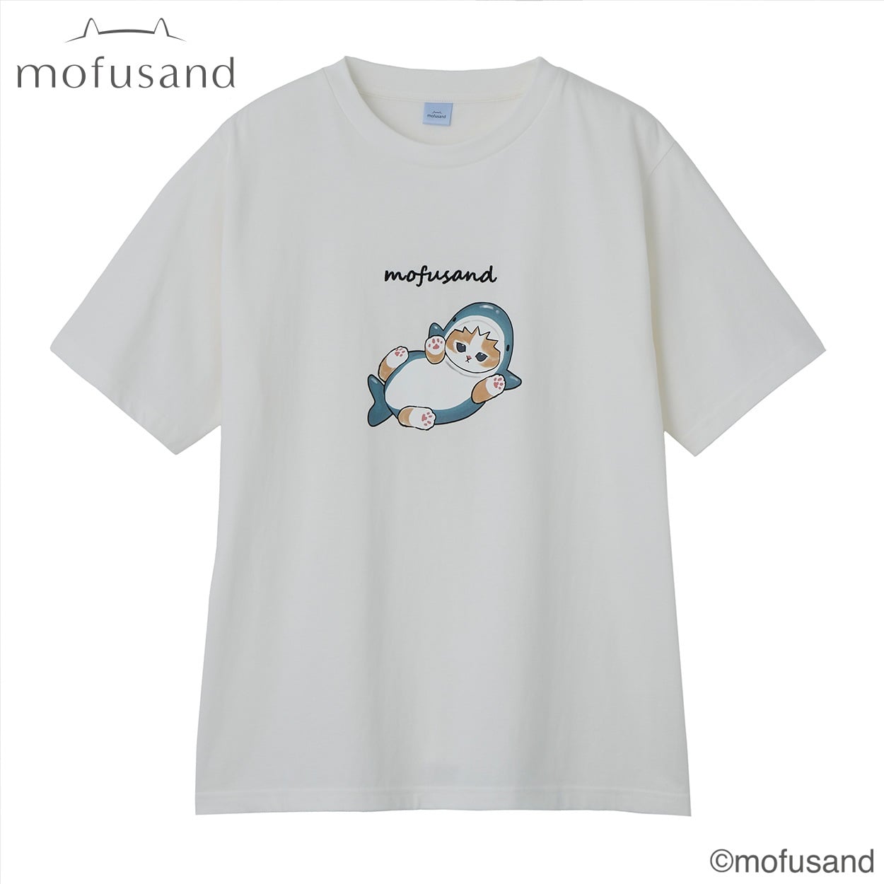 TVC(ティーヴィシー) mofusand サメにゃんTシャツ レディス(シロ-S)