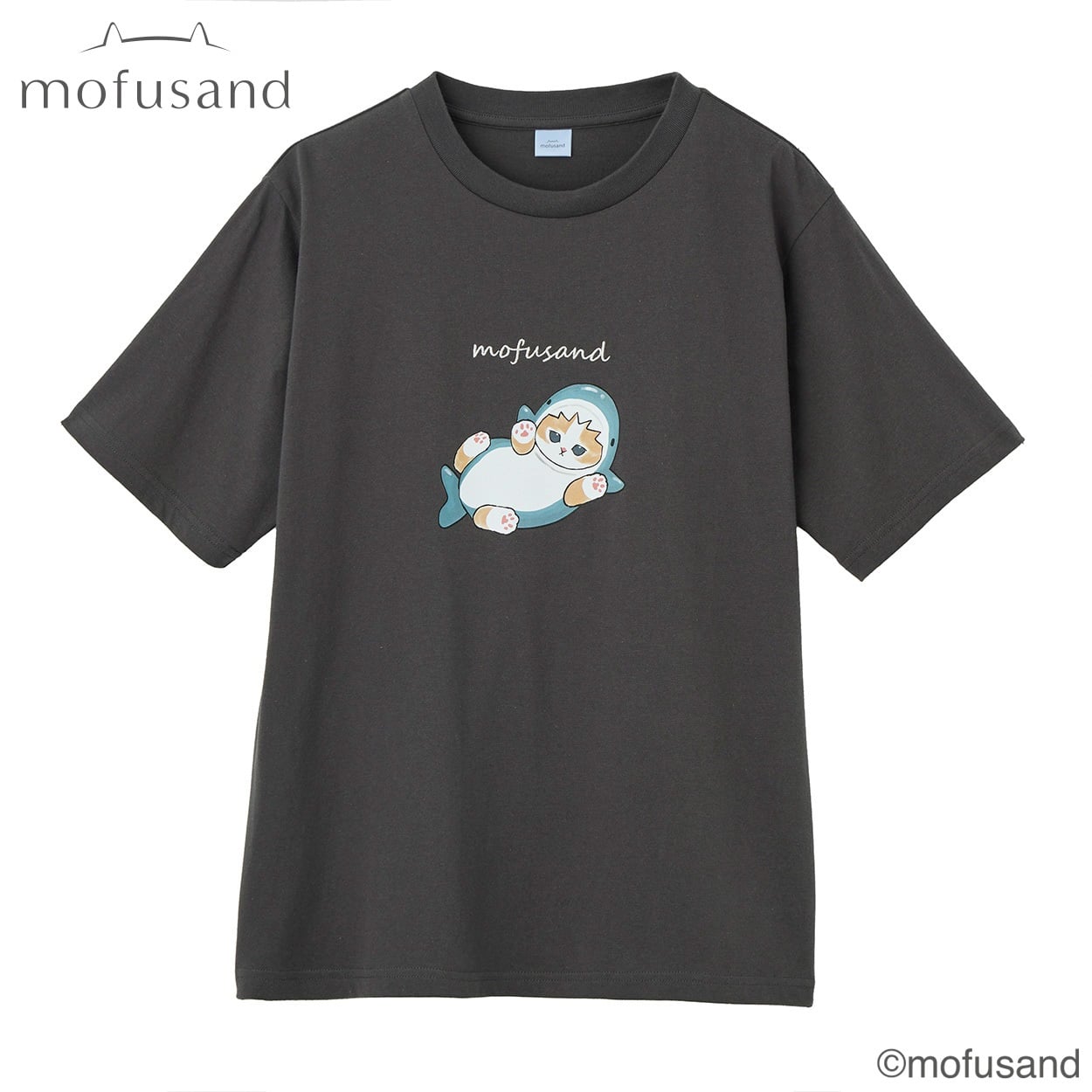 TVC(ティーヴィシー) mofusand サメにゃんTシャツ レディス(チャコ－ルグレ－-L)