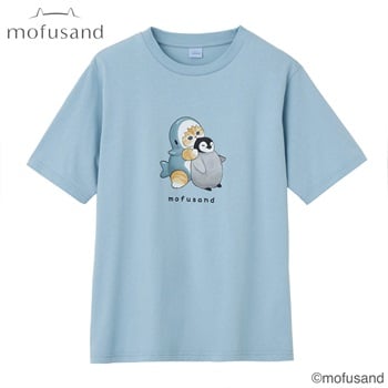 TVC(ティーヴィシー) mofusand サメにゃんペンギンTシャツ レディス(ウスアオ-S)