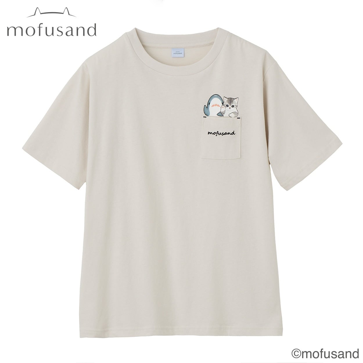 TVC(ティーヴィシー) mofusand ポケット肉球Tシャツ レディス(ウスチャ-XL)
