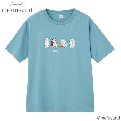 TVC(ティーヴィシー) mofusand サメにゃん・シャチにゃん・ジンベエザメにゃんTシャツ レディス(アオ-S)